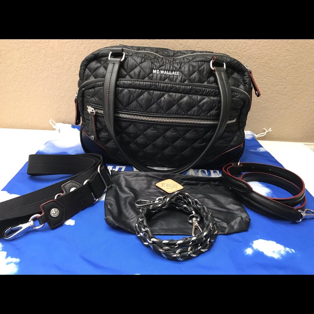 MZ Wallace Regular Black Oxford Crosby Silver HW